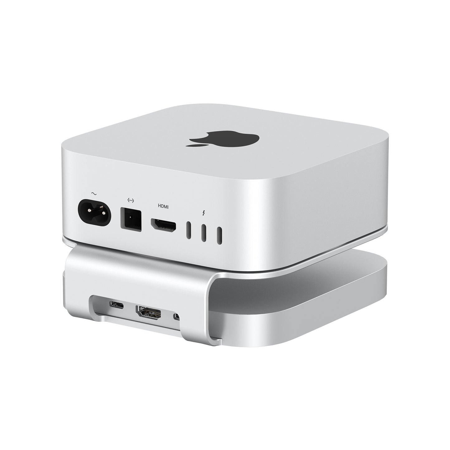 Mac Mini M4 Hub, 10 in 1 Aluminum Mac Mini Stand and Dock for Mac Mini M4/M4 Pro with M.2 NVMe SSD Enclosure, 4K60hz HDMI, 10Gbps USB-A*2, SD/TF Card Readers, USB 2.0 | Mac Mini 2024 Accessories