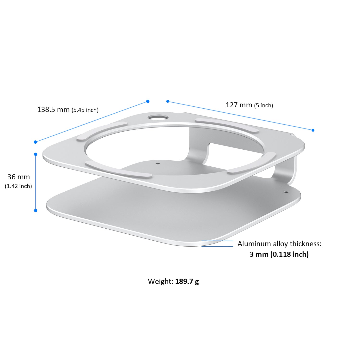 Mac Mini M4 Dock Stand, Aluminum Desktop Stand Mount for New Mac Mini M4 and M4 Pro, Improved Cooling, Easy Power Button Access & Desk Organization – Essential Mac Mini M4 Accessories