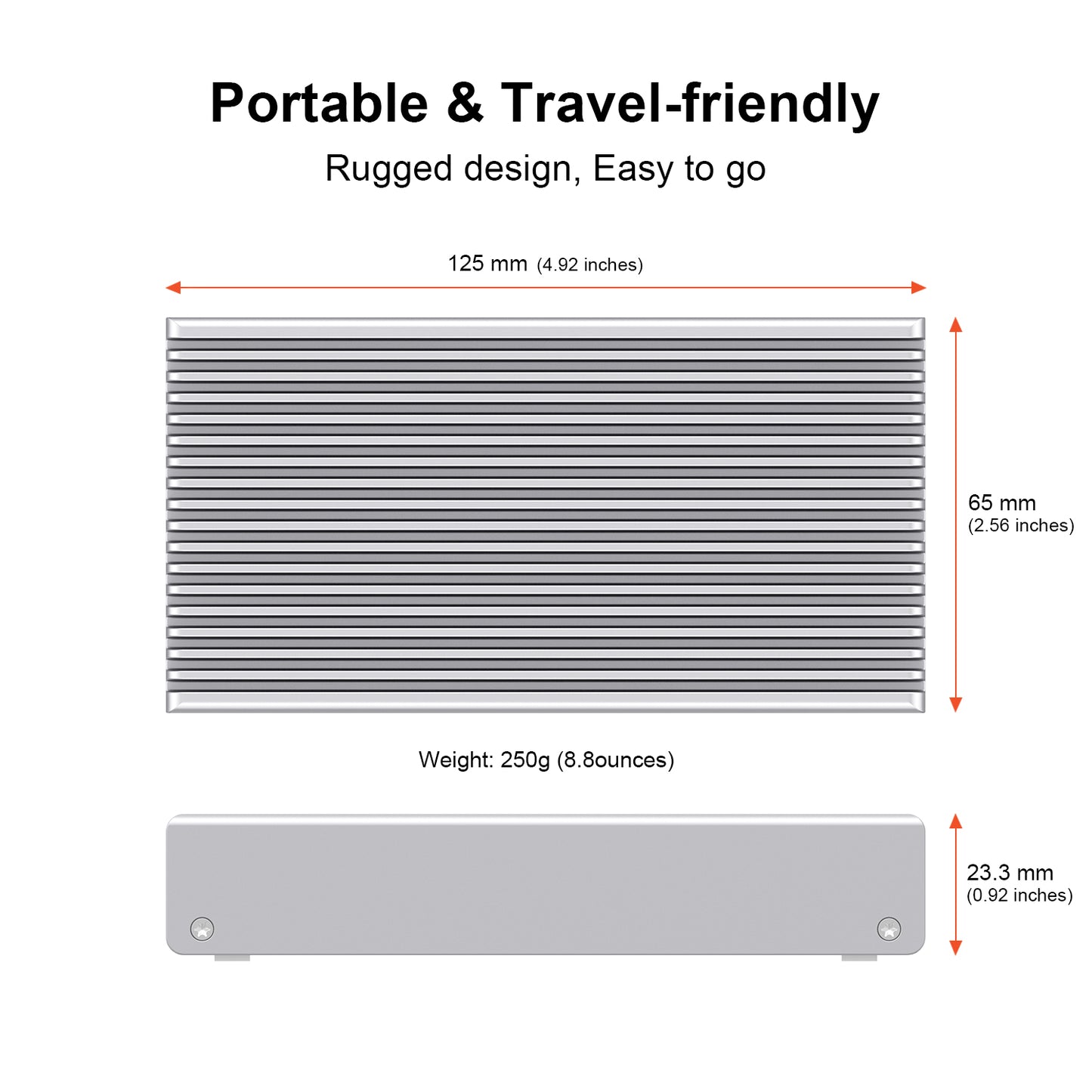 Fanless Speedy 40Gbps M.2 NVMe SSD Enclosure, USB4/Thunderbolt 4 Aluminum External NVMe Enclosure with Finned Dustproof Cooling Design, Supports M.2 NVMe PCIe SSD up to 8TB（Silver